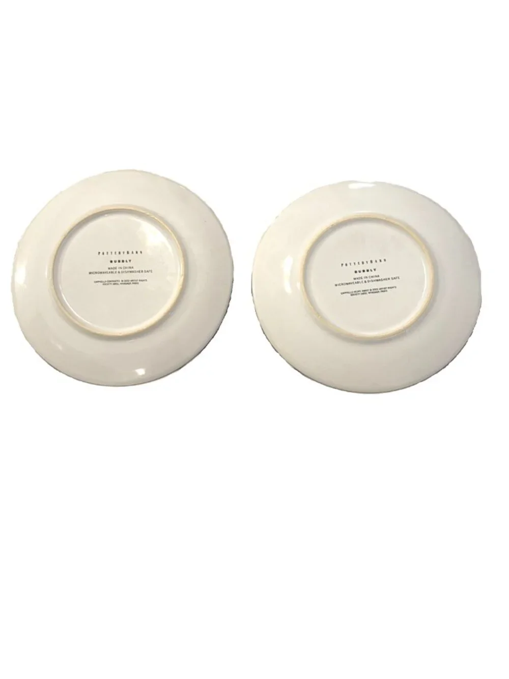 Pottery Barn BUBBLY Wine Bar Collectible Plate Set 2 Italian French Art Royal